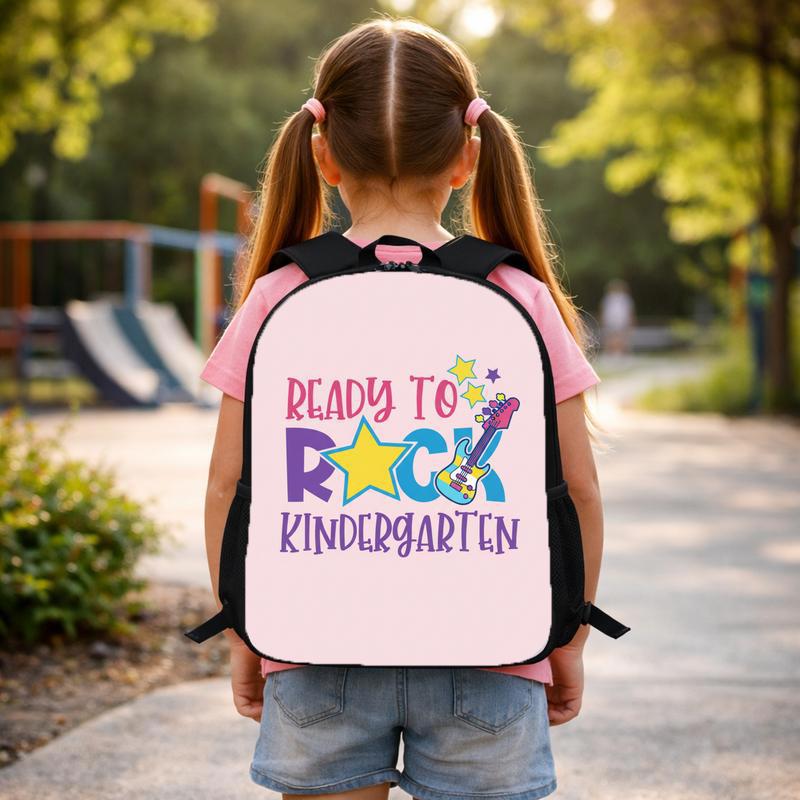 Kindergarten Rock Backpack - Cute First Day School Bag Custom Backpack