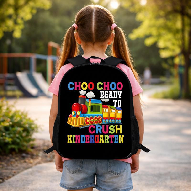 Kindergarten Train Backpack - Ready To Crush School Design Custom Backpack