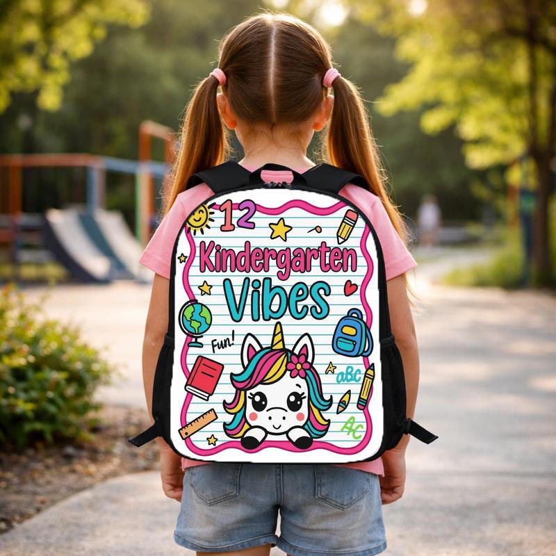 Kindergarten Vibes Backpack - Cute Unicorn Kids School Bag Custom Backpack Kindergarten Vibes Backpack - Cute Unicorn Kids School Bag Custom Backpack
