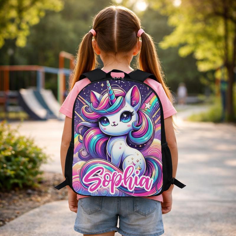 Magical Unicorn Backpack - Custom Name Back To School Bag Custom Backpack Magical Unicorn Backpack - Custom Name Back To School Bag Custom Backpack