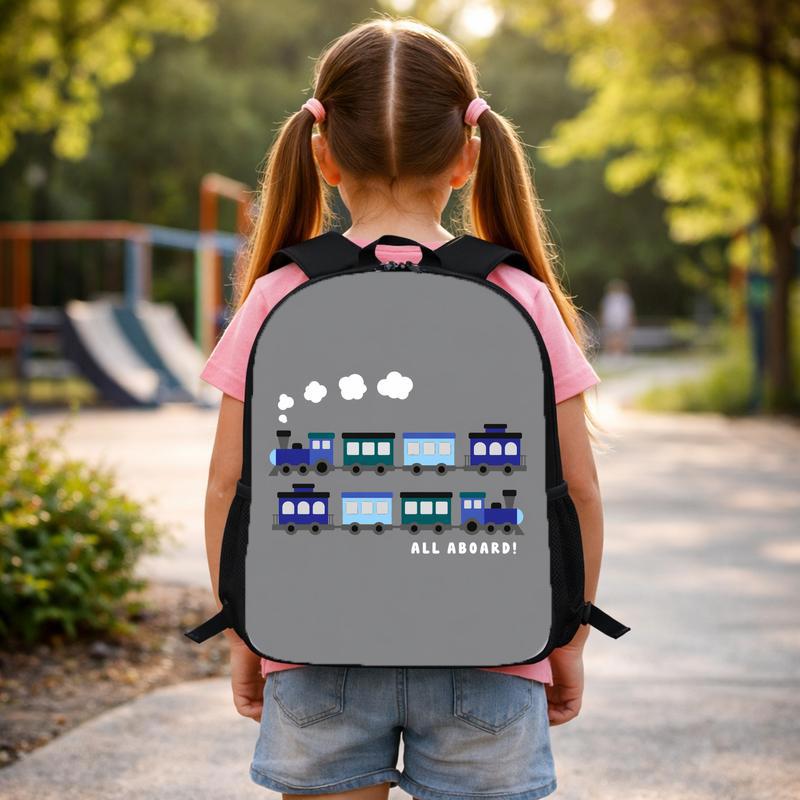Minimal Train Backpack For Kids - Cute Railway School Style Custom Backpack