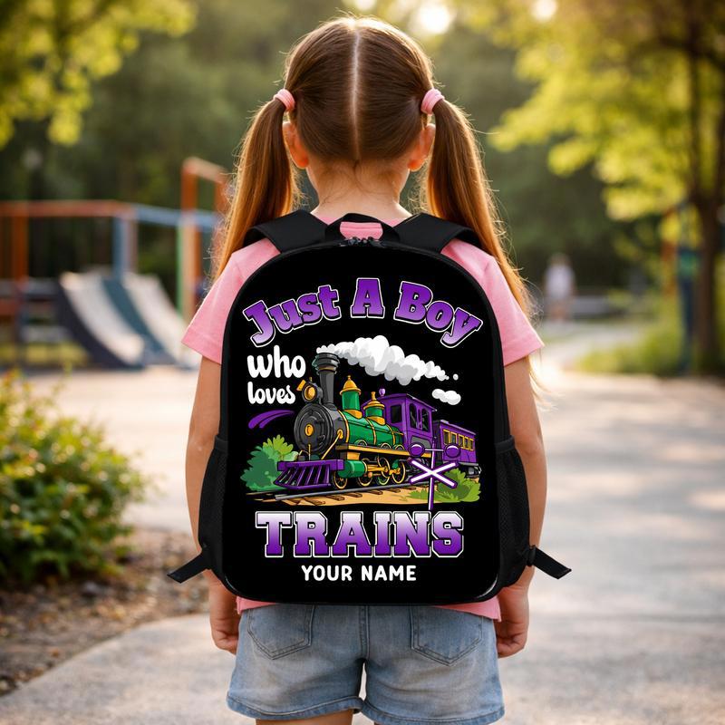 Personalized Back To School Train Backpack - Boy Who Loves Trains Custom Backpack Personalized Back To School Train Backpack - Boy Who Loves Trains Custom Backpack