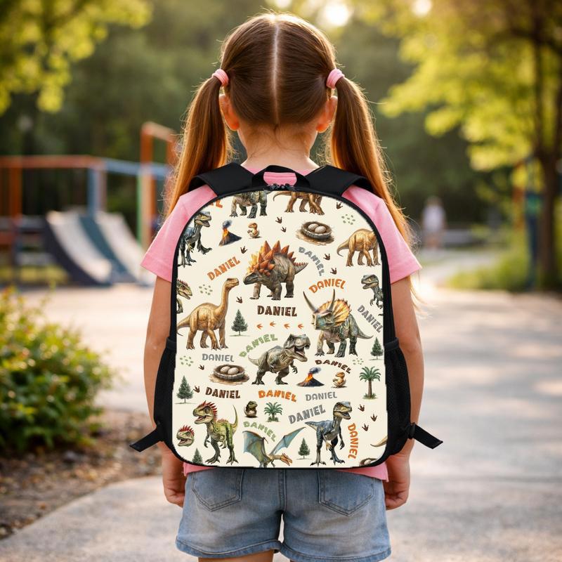 Personalized Dino Backpack - Jurassic Kids School Style Custom Backpack
