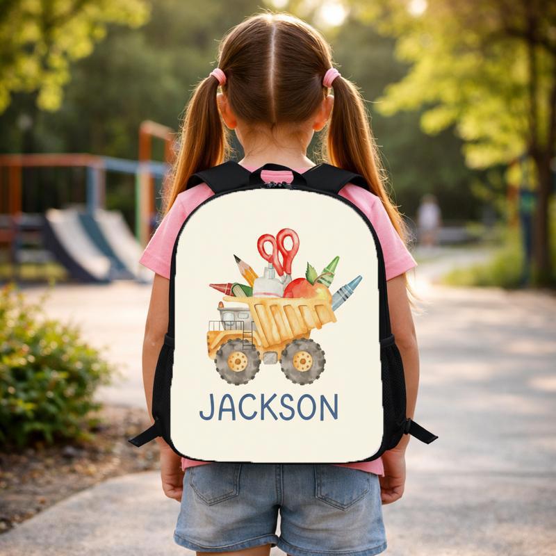 Personalized Dump Truck Backpack For Kids - Cute Back To School Boys Custom Backpack Personalized Dump Truck Backpack For Kids - Cute Back To School Boys Custom Backpack
