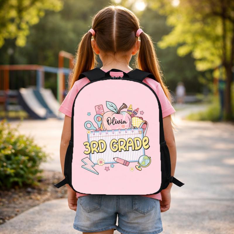 Personalized Elementary School Name Backpack - Cute Gift For Girls Custom Backpack