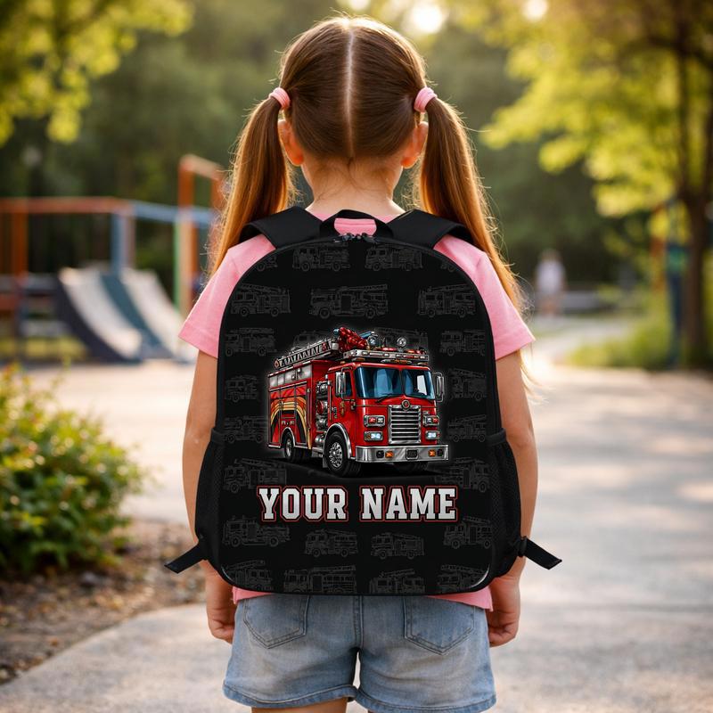 Personalized Fire Truck Backpack - Kids Custom Name Bag Custom Backpack Personalized Fire Truck Backpack - Kids Custom Name Bag Custom Backpack