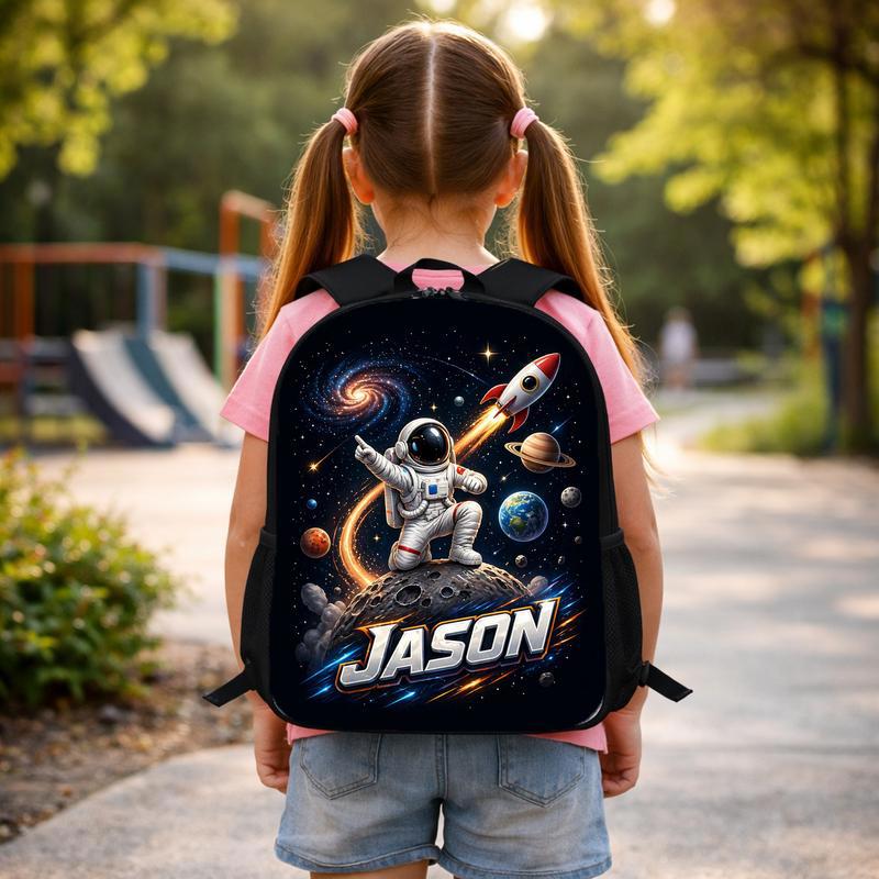 Personalized Kids Backpack - Astronaut Galaxy Rocket Name Custom Backpack Personalized Kids Backpack - Astronaut Galaxy Rocket Name Custom Backpack