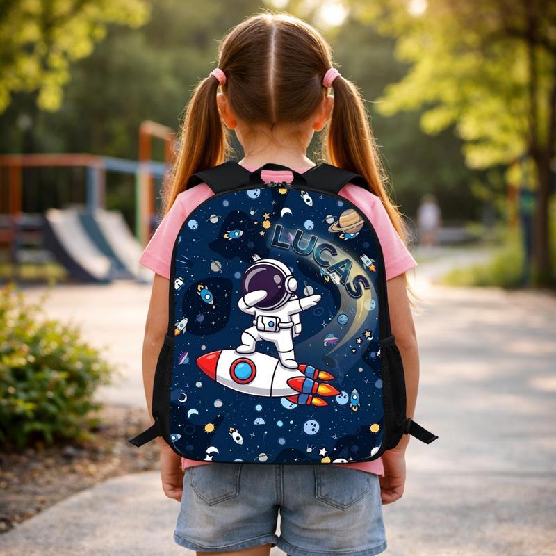 Personalized Kids Backpack - Astronaut Rocket Space Theme Custom Backpack Personalized Kids Backpack - Astronaut Rocket Space Theme Custom Backpack