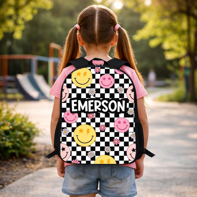 Personalized Kids Backpack - Custom Name Smiley School Bag Custom Backpack Personalized Kids Backpack - Custom Name Smiley School Bag Custom Backpack