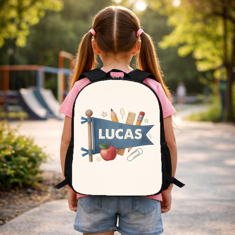 Personalized Kids Backpack - Elementary School Name Design Custom Backpack Personalized Kids Backpack - Elementary School Name Design Custom Backpack