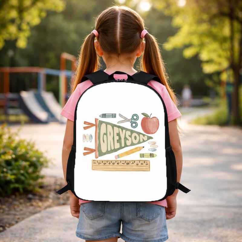 Personalized Kids Backpack - Elementary School Name Pennant Custom Backpack Personalized Kids Backpack - Elementary School Name Pennant Custom Backpack