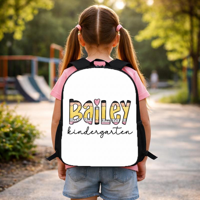 Personalized Kindergarten Backpack - Name Pencil Design Custom Backpack Personalized Kindergarten Backpack - Name Pencil Design Custom Backpack