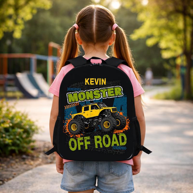 Personalized Monster Truck Backpack - Back To School Off Road Custom Backpack