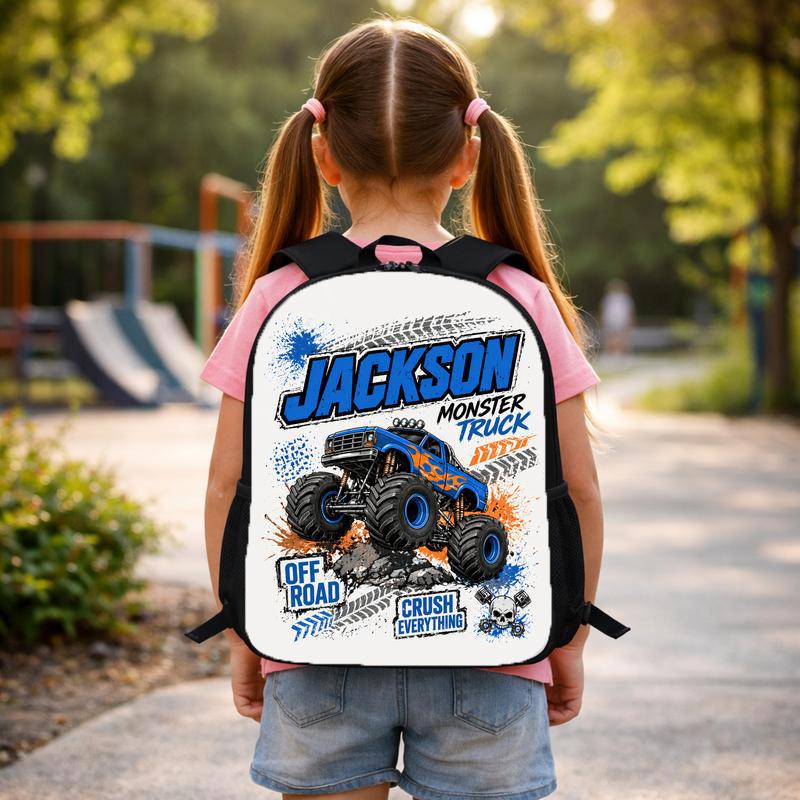 Personalized Monster Truck School Backpack - Kids Name Off Road Custom Backpack Personalized Monster Truck School Backpack - Kids Name Off Road Custom Backpack