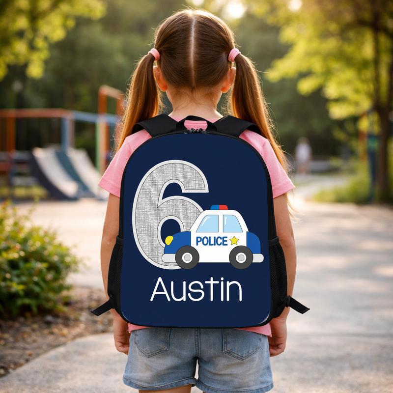 Personalized Police Backpack - Custom Age Back To School Kids Custom Backpack Personalized Police Backpack - Custom Age Back To School Kids Custom Backpack