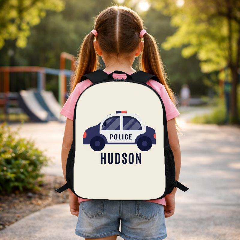 Personalized Police Car Backpack - Back To School Kids Custom Backpack Personalized Police Car Backpack - Back To School Kids Custom Backpack