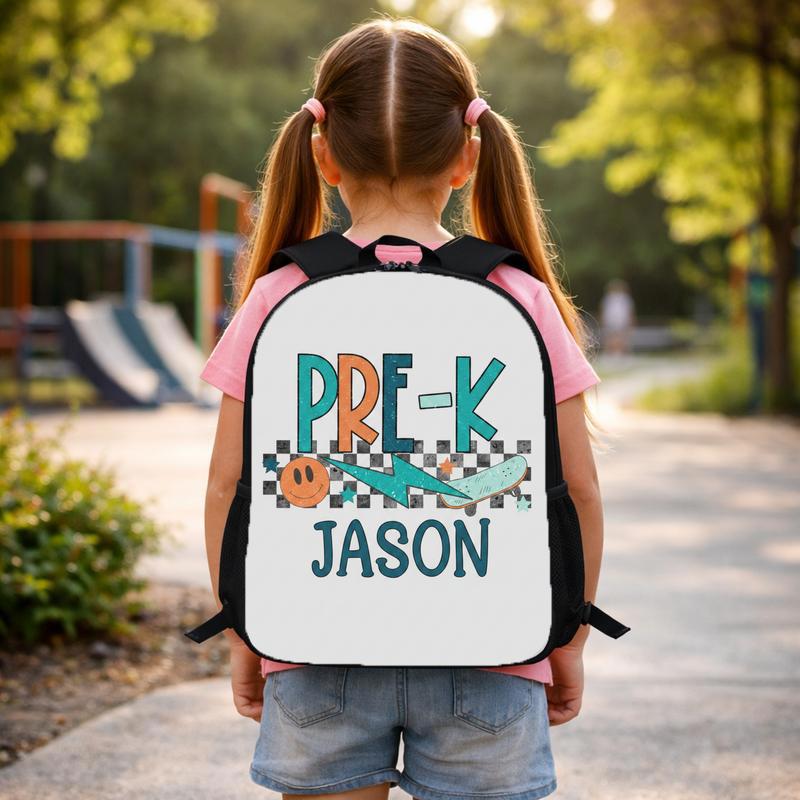 Personalized Pre-K Backpack - Boys Skateboard School Custom Backpack Personalized Pre-K Backpack - Boys Skateboard School Custom Backpack