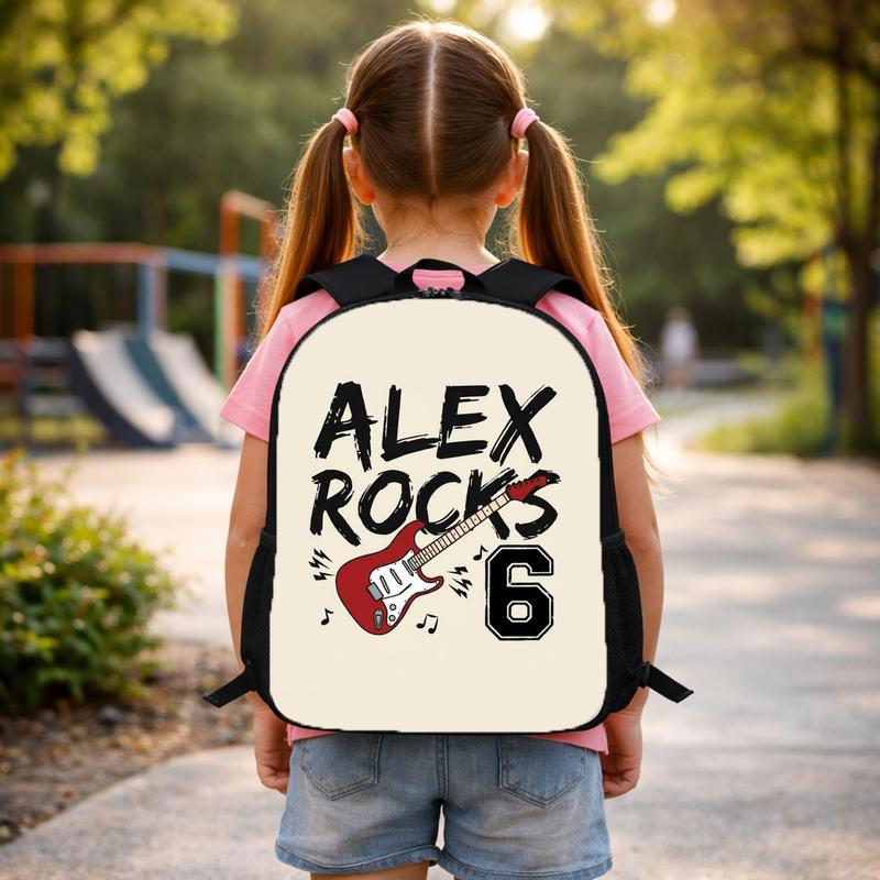 Personalized Rockstar Backpack For Kids With Name & Age Custom Backpack