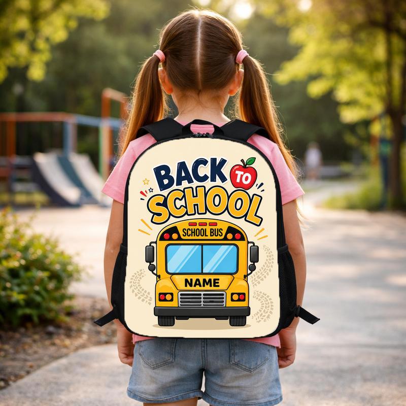 Personalized School Bus Backpack - Happy Back To School Kids Custom Backpack Personalized School Bus Backpack - Happy Back To School Kids Custom Backpack