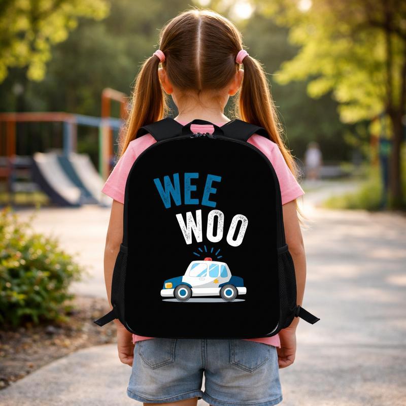Police Backpack Kids - Wee Woo Back To School Fun Design Custom Backpack Police Backpack Kids - Wee Woo Back To School Fun Design Custom Backpack