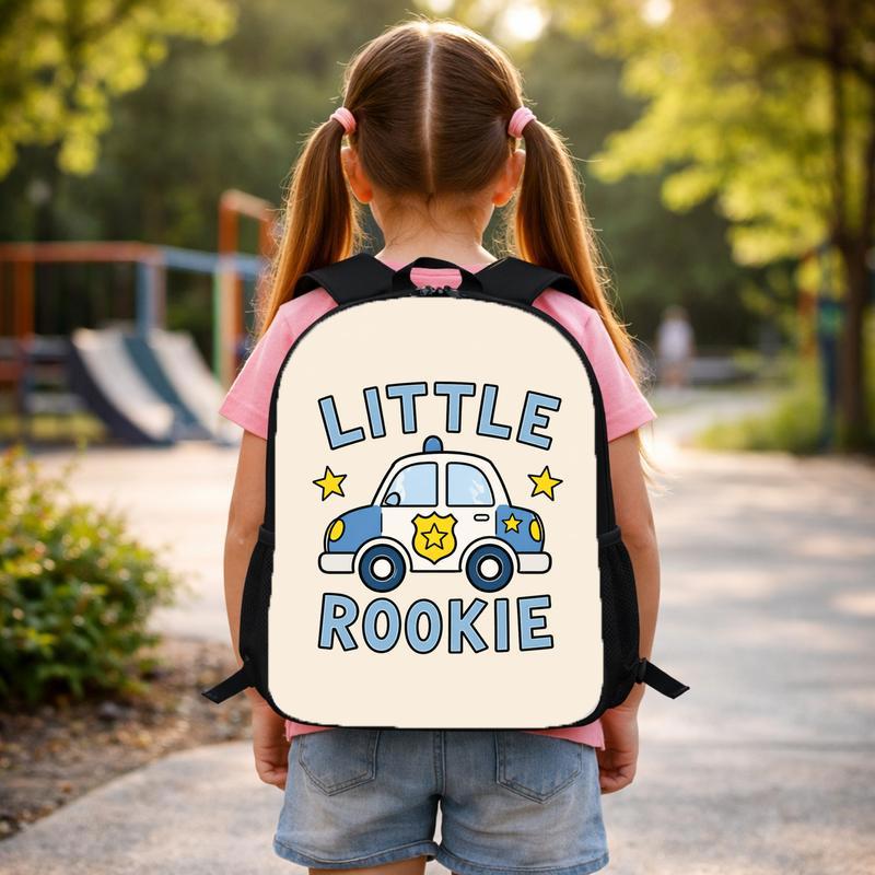 Police Car Backpack - Little Rookie Back To School Kids Custom Backpack Police Car Backpack - Little Rookie Back To School Kids Custom Backpack