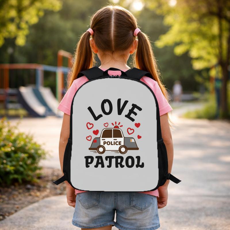 Police Car Backpack - Love Patrol Back To School Kids Gift Custom Backpack