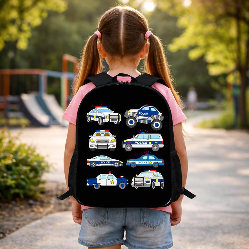 Police Car Pattern Backpack - Back To School Kids Gift Custom Backpack Police Car Pattern Backpack - Back To School Kids Gift Custom Backpack