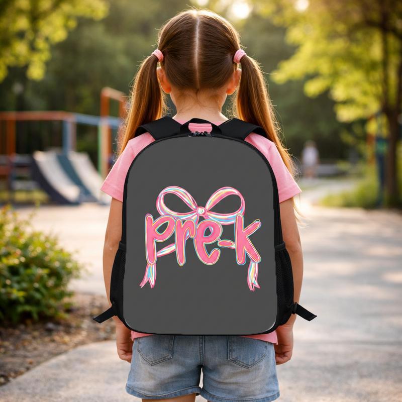 Pre-K Bow Backpack - Cute Back To School Kids Custom Backpack