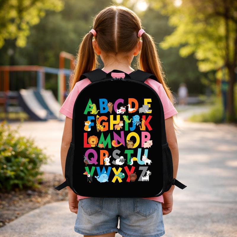 Preschool Backpack - Cute A To Z Animals Learning Kids Design Custom Backpack
