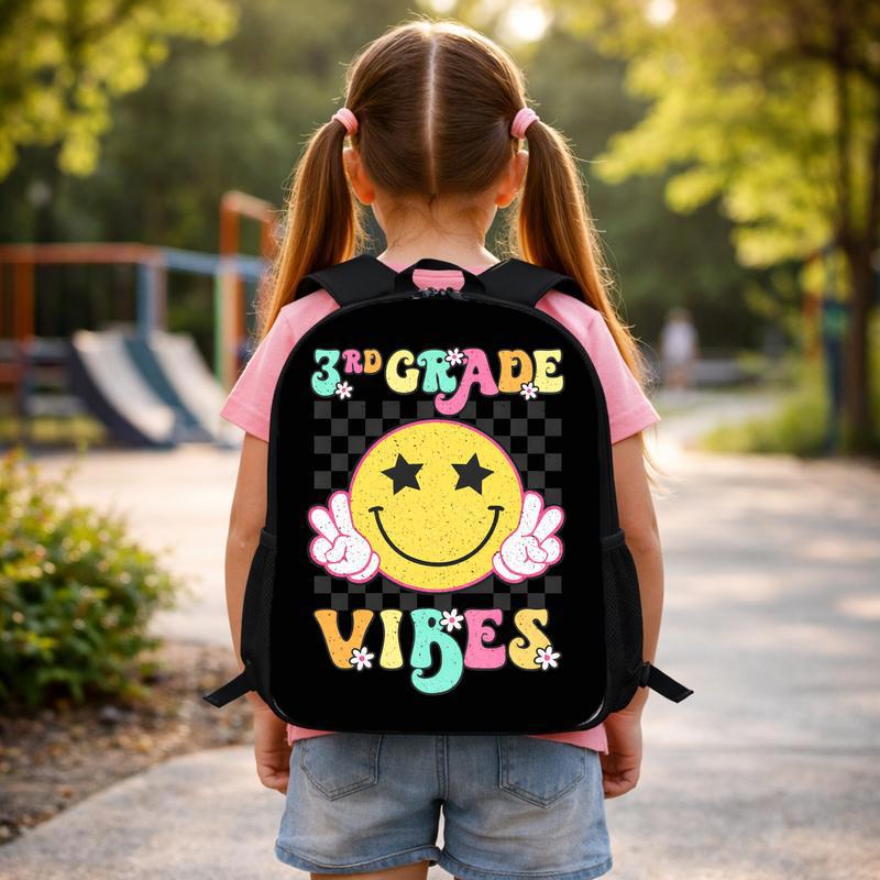 3rd Grade Retro Smiley Back To School Backpack For Students Custom Backpack