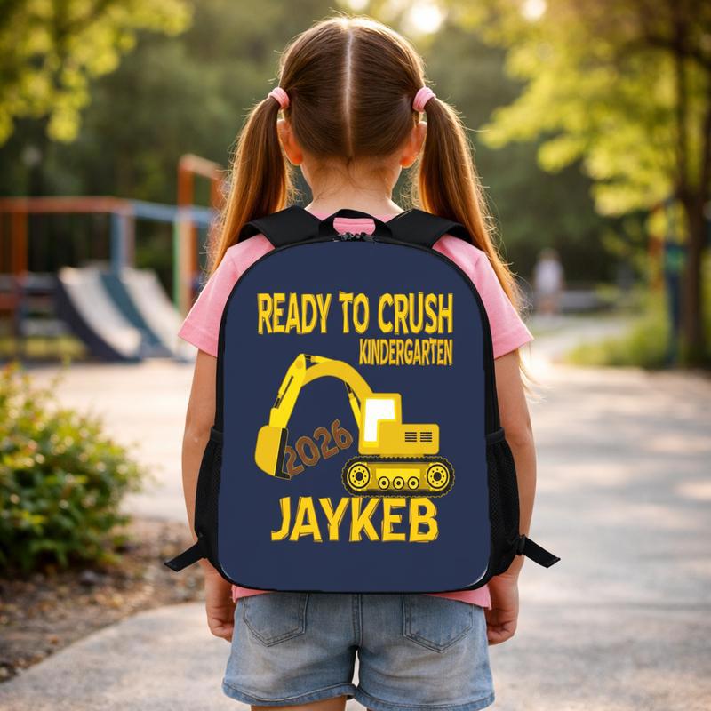 Ready To Crush Kindergarten Backpack For Boys - Custom Name Custom Backpack Ready To Crush Kindergarten Backpack For Boys - Custom Name Custom Backpack