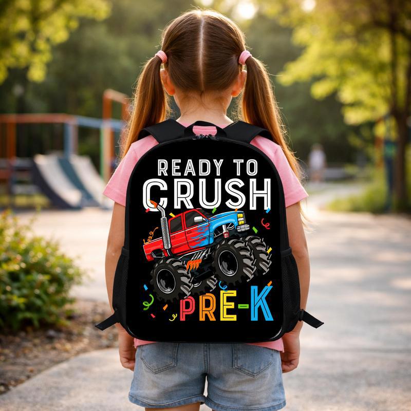 Ready To Crush Pre-K Backpack For Boys - Monster Truck Back To School Custom Backpack Ready To Crush Pre-K Backpack For Boys - Monster Truck Back To School Custom Backpack