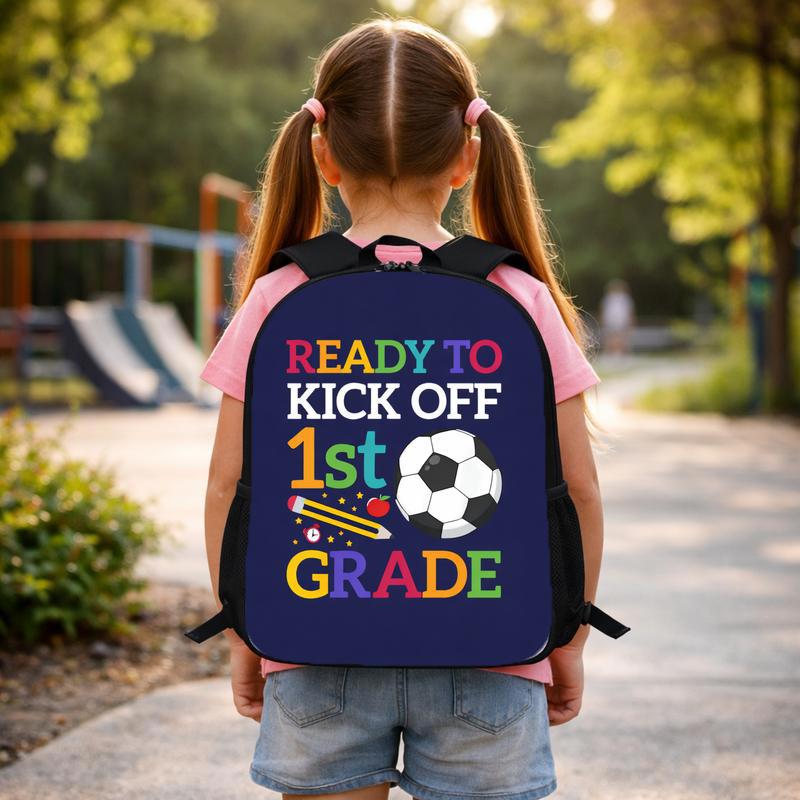 Ready To Kick Off 1st Grade - Soccer Backpack For Kids Custom Backpack Ready To Kick Off 1st Grade - Soccer Backpack For Kids Custom Backpack