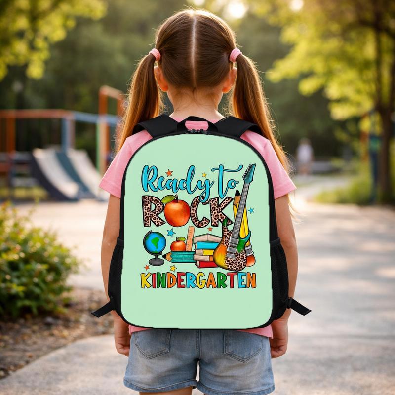 Ready To Rock Kindergarten Backpack - Cute School Icons Custom Backpack