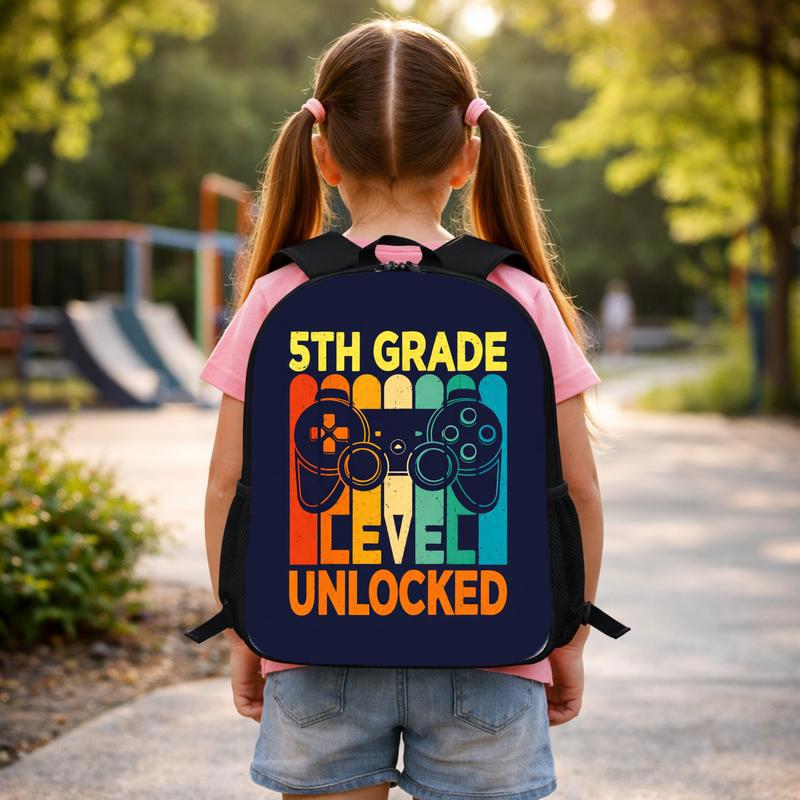 Retro Custom Grade Gamer Backpack - Level Up School Year Custom Backpack