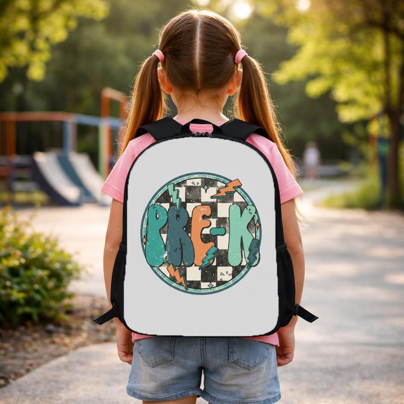 Retro Pre-K Backpack - Checkerboard Kids School Style Custom Backpack Retro Pre-K Backpack - Checkerboard Kids School Style Custom Backpack