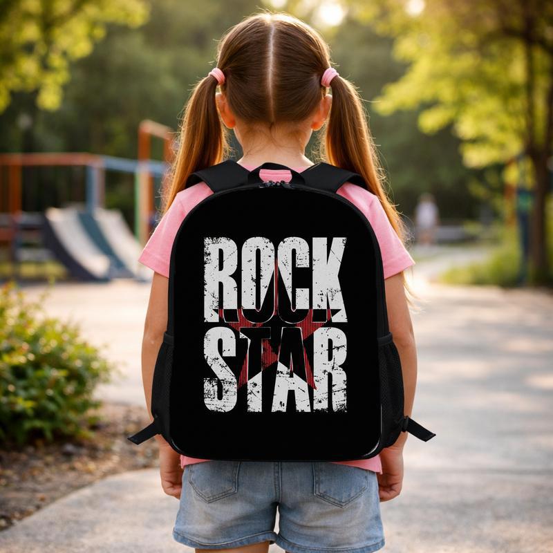 Rock Star Backpack For Kids - Grunge Music School Style Custom Backpack
