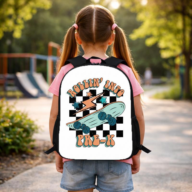 Rollin Into Pre-K Backpack - Cool Kids Skateboard Back To School Custom Backpack Rollin Into Pre-K Backpack - Cool Kids Skateboard Back To School Custom Backpack