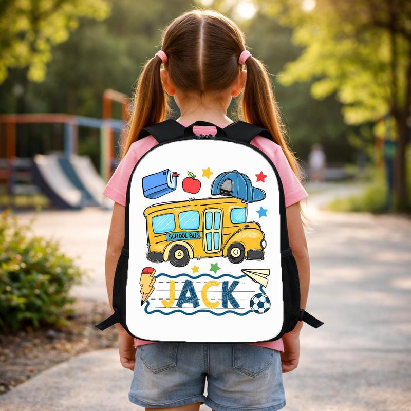 School Bus Boy Back To School Custom Backpack School Bus Boy Back To School Custom Backpack