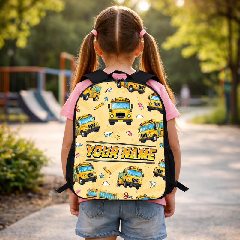 School Bus Pattern Backpack - Back To School Kids Style Custom Backpack School Bus Pattern Backpack - Back To School Kids Style Custom Backpack
