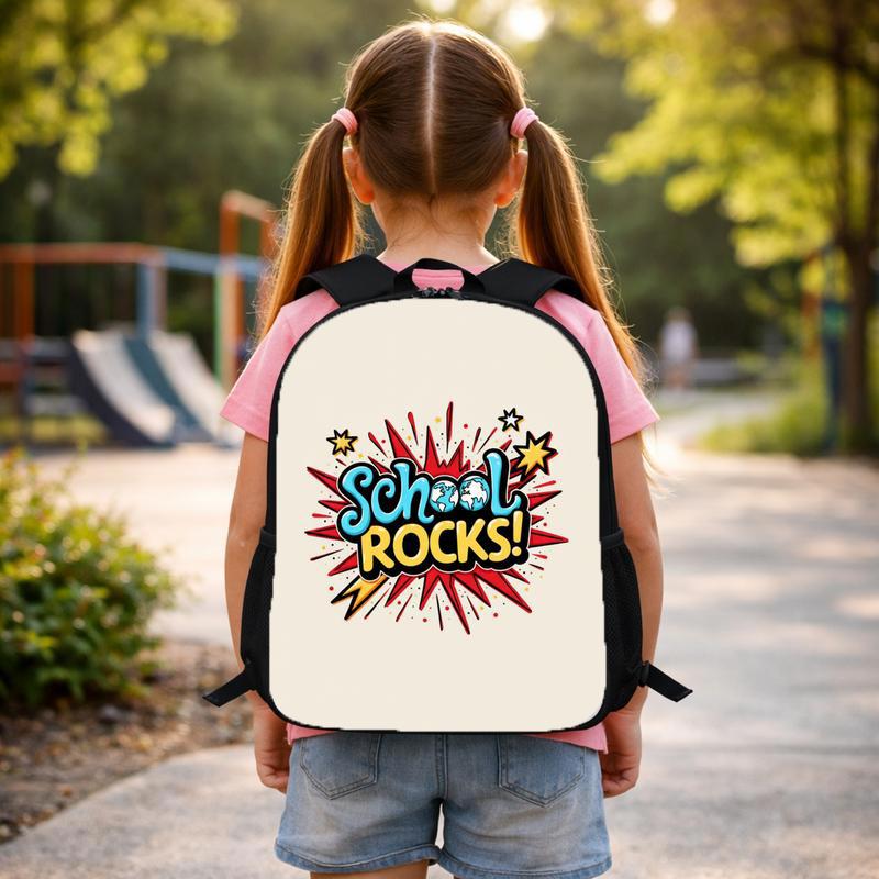 School Rocks Backpack For Kids - Fun Back To School Style Custom Backpack