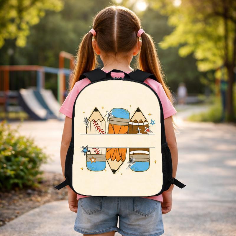 School Sports Backpack - Back To School Basketball Pencil Theme Custom Backpack School Sports Backpack - Back To School Basketball Pencil Theme Custom Backpack