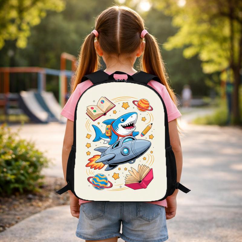 Shark Rocket Backpack Kids - Back To School Fun Design Custom Backpack