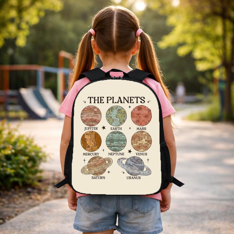 Solar System Backpack Kids - Vintage Planets Design Custom Backpack