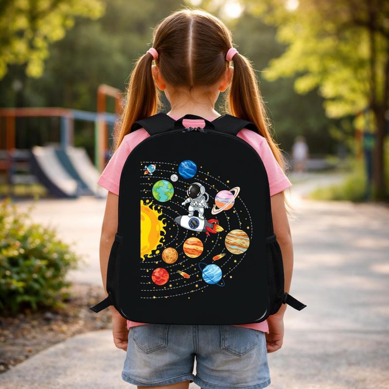 Space School Backpack Kids - Astronaut Solar System Planets Custom Backpack