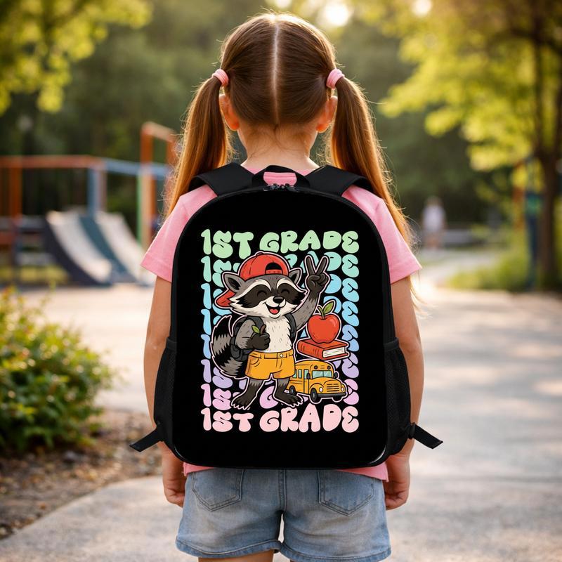 1st Grade Raccoon Backpack - Kids Back To School Gift Custom Backpack 1st Grade Raccoon Backpack - Kids Back To School Gift Custom Backpack