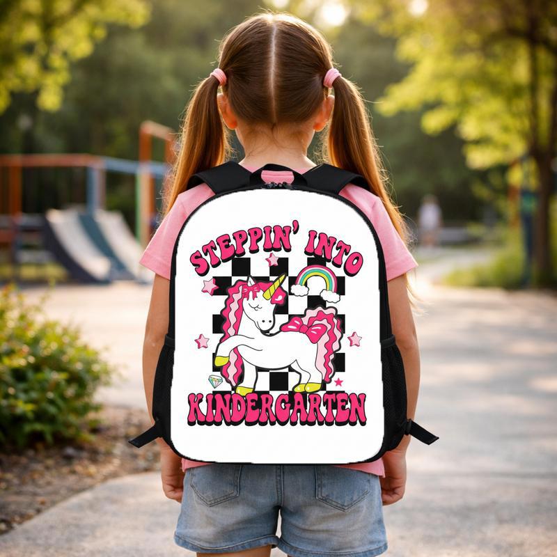 Steppin Into Kindergarten - Unicorn Kids Back To School Backpack Custom Backpack