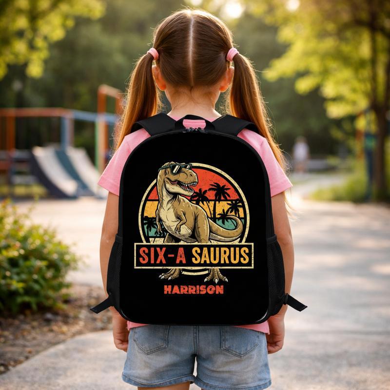 Vintage Personalized Dinosaur Backpack - Back To School Kids Custom Backpack