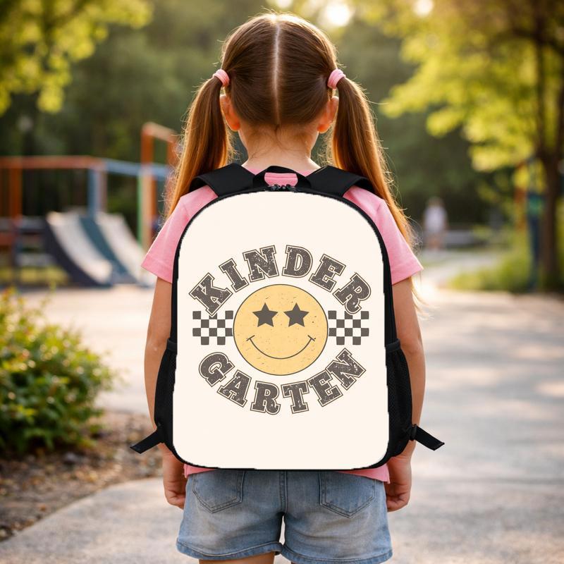 Vintage Smiley Kindergarten Backpack For Boys Girls Custom Backpack
