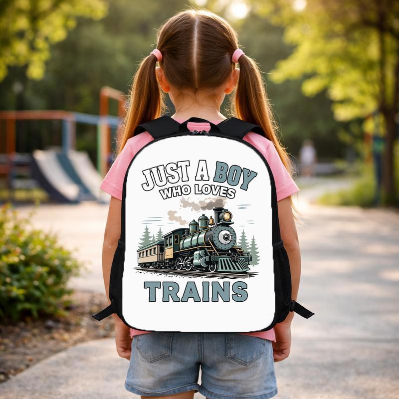 Vintage Train Kids Backpack - Boy Who Loves Trains Gift Custom Backpack